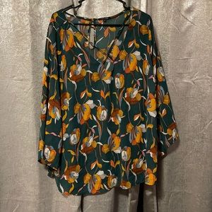 Sheer 3X Floral Blouse